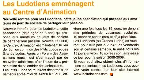 Les Ludotiens emménagent au Centre d'Animation